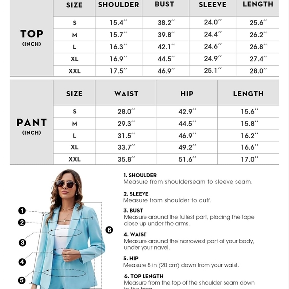 Women's 2 Piece Open Front Long Sleeve Blazer and Solid Short Suit Set, Size L - Picture 8 of 8